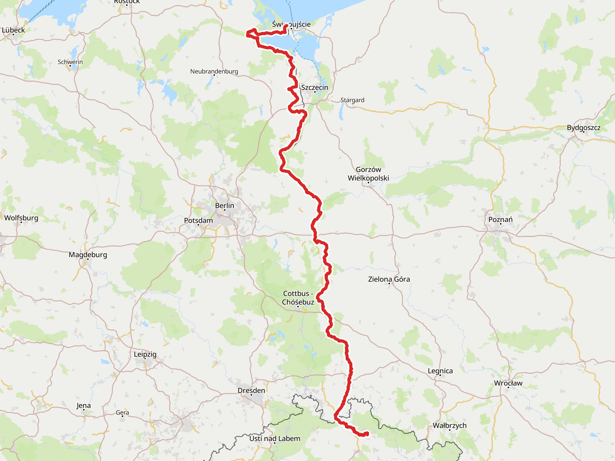 Szlak Odra-Nysa: 623 km, mapa i GPX | VeloPlanner